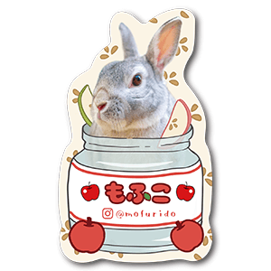 りんごジャム瓶に入った兎のペット名刺