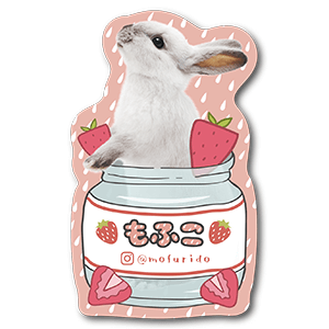イチゴジャム瓶に入った兎のペット名刺