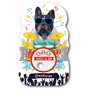 ドラマーデザインの型抜きペット名刺