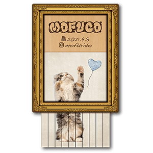 額縁とシュレッダーデザインの型抜きペット名刺