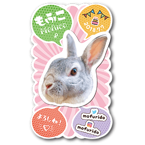 もふもふな型抜きの兎のペット名刺