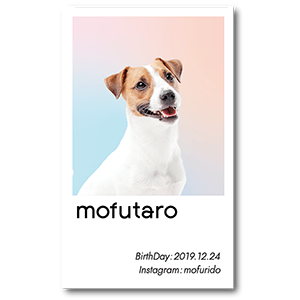 ペールグラデーションの犬のシンプルペット名刺