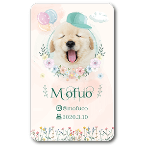 フラワーフレームの長方形（角丸付き）ペット名刺