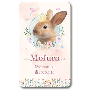 フラワーフレームの長方形（角丸付き）ペット名刺