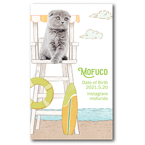 ライフガードチェアデザインの長方形ペット名刺