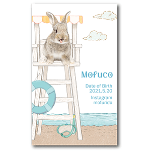 ライフガードチェアデザインの長方形ペット名刺