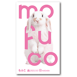 名前と写真デザインの長方形ペット名刺