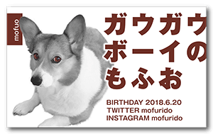 瞳以外モノトーンな犬のペット名刺