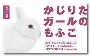 瞳以外モノトーンな兎のペット名刺