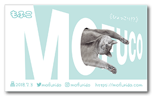 文字の隙間からひょっこり覗く猫のペット名刺