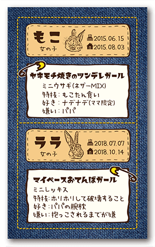 ペット名刺の裏面画像