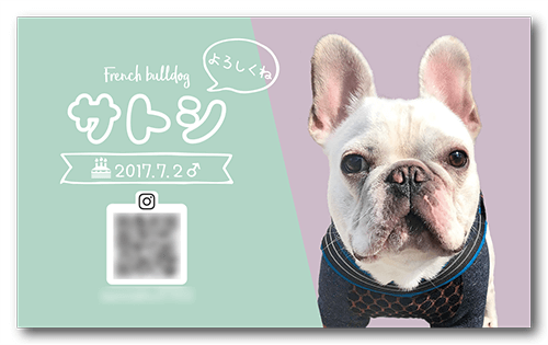 犬の長方形ペット名刺画像