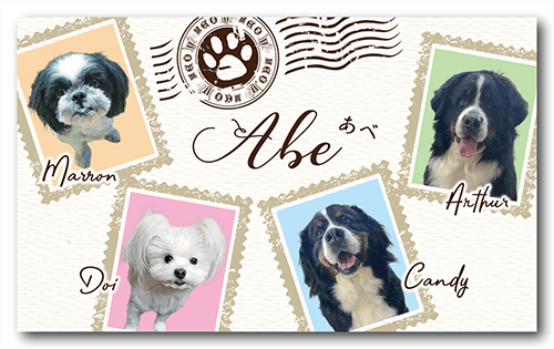 長方形ペット名刺の表面画像