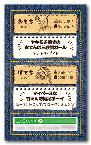 ペット名刺の裏面画像