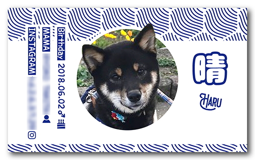 長方形ペット名刺の裏面画像
