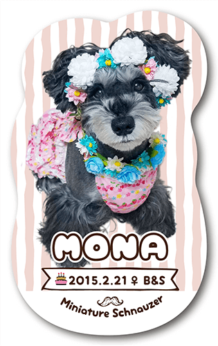 長方形ペット名刺の表面画像