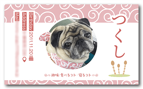 長方形ペット名刺画像