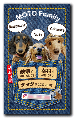 ペット名刺の裏面画像