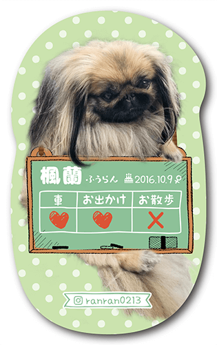 長方形ペット名刺の裏面画像