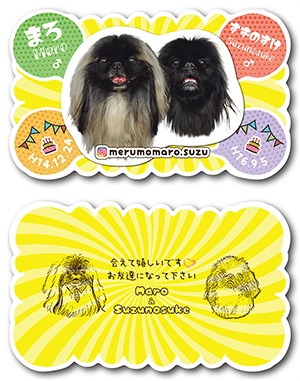 犬（多頭飼い）のペット名刺