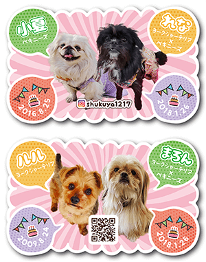 犬（多頭飼い）のペット名刺