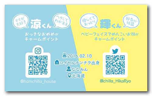 長方形ペット名刺の裏面画像