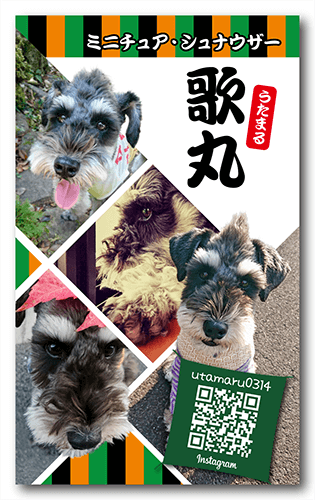 長方形ペット名刺の表面画像
