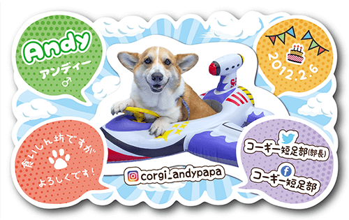 犬の型抜きペット名刺画像