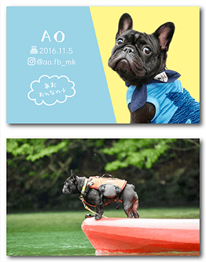 犬のペット名刺