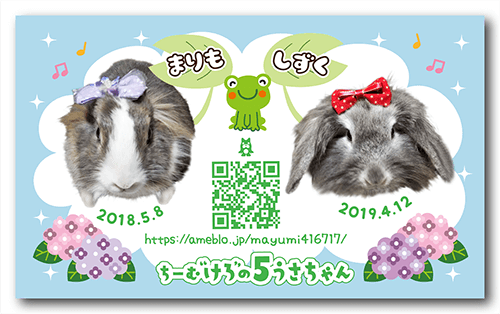 長方形ペット名刺の裏面画像