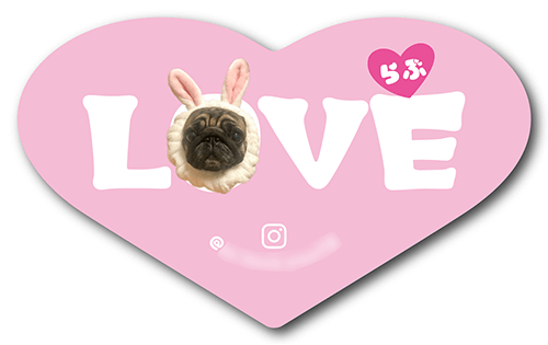 型抜きペット名刺の表面画像