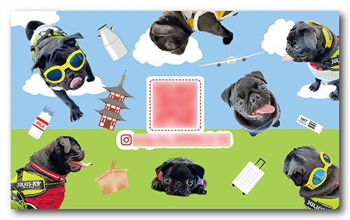 長方形ペット名刺の裏面画像