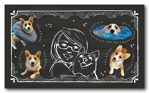 長方形ペット名刺の裏面画像