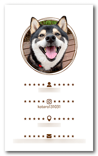 長方形ペット名刺の裏面画像