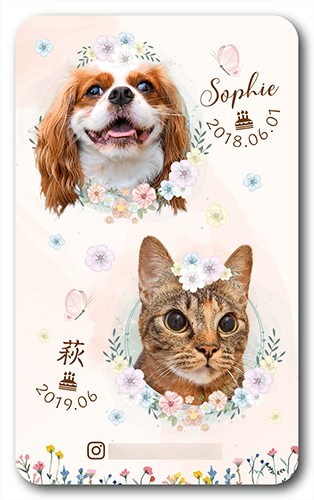長方形ペット名刺の表面画像