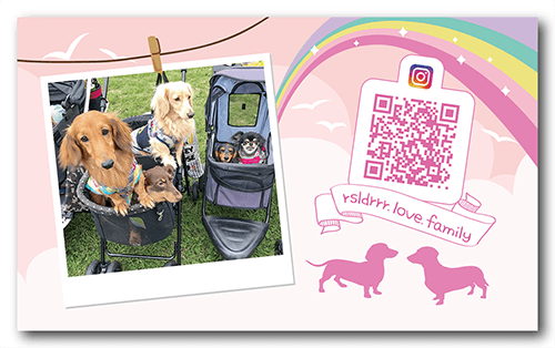 型抜きペット名刺の裏面画像