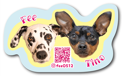 型抜きペット名刺の表面画像