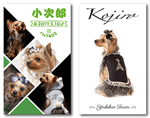 犬の両面ペット名刺