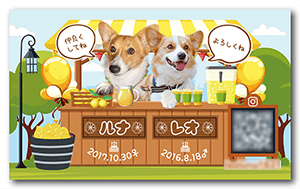 犬（多頭飼い）のペット名刺