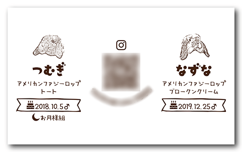 ペット名刺の裏面画像