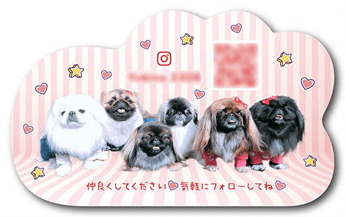 型抜きペット名刺の裏面画像