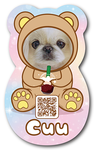 型抜きペット名刺の表面画像