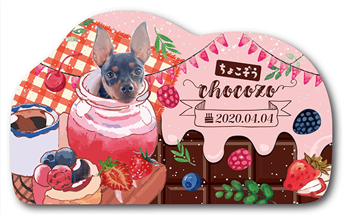 型抜きペット名刺の表面画像