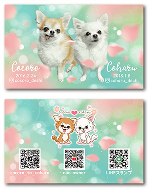 犬（多頭飼い）のペット名刺