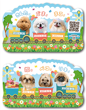 犬（多頭飼い）のペット名刺