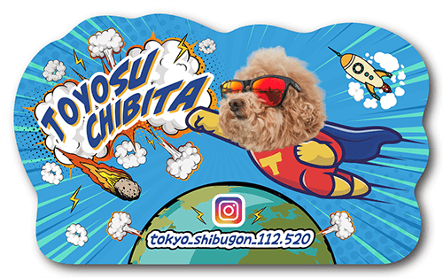 型抜きペット名刺の表面画像