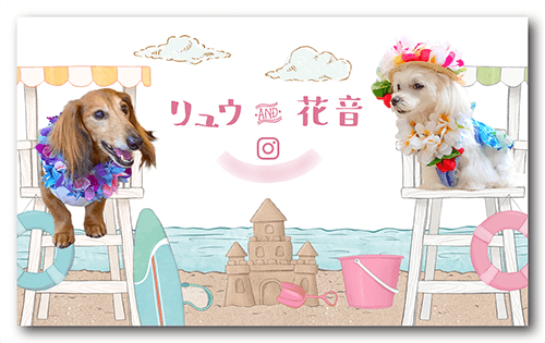 長方形ペット名刺の表面画像