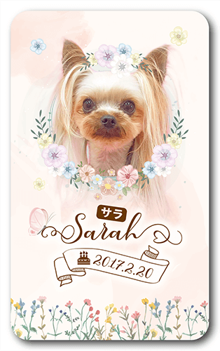 長方形ペット名刺の表面画像