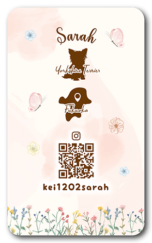 長方形ペット名刺の裏面画像