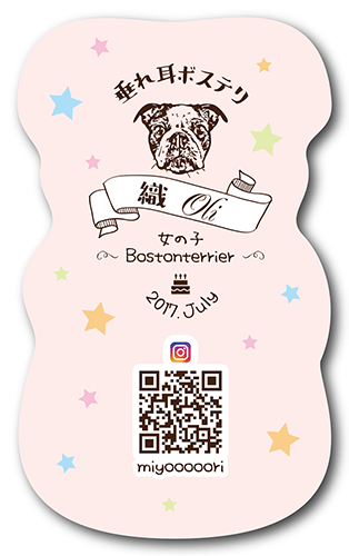 長方形ペット名刺の裏面画像